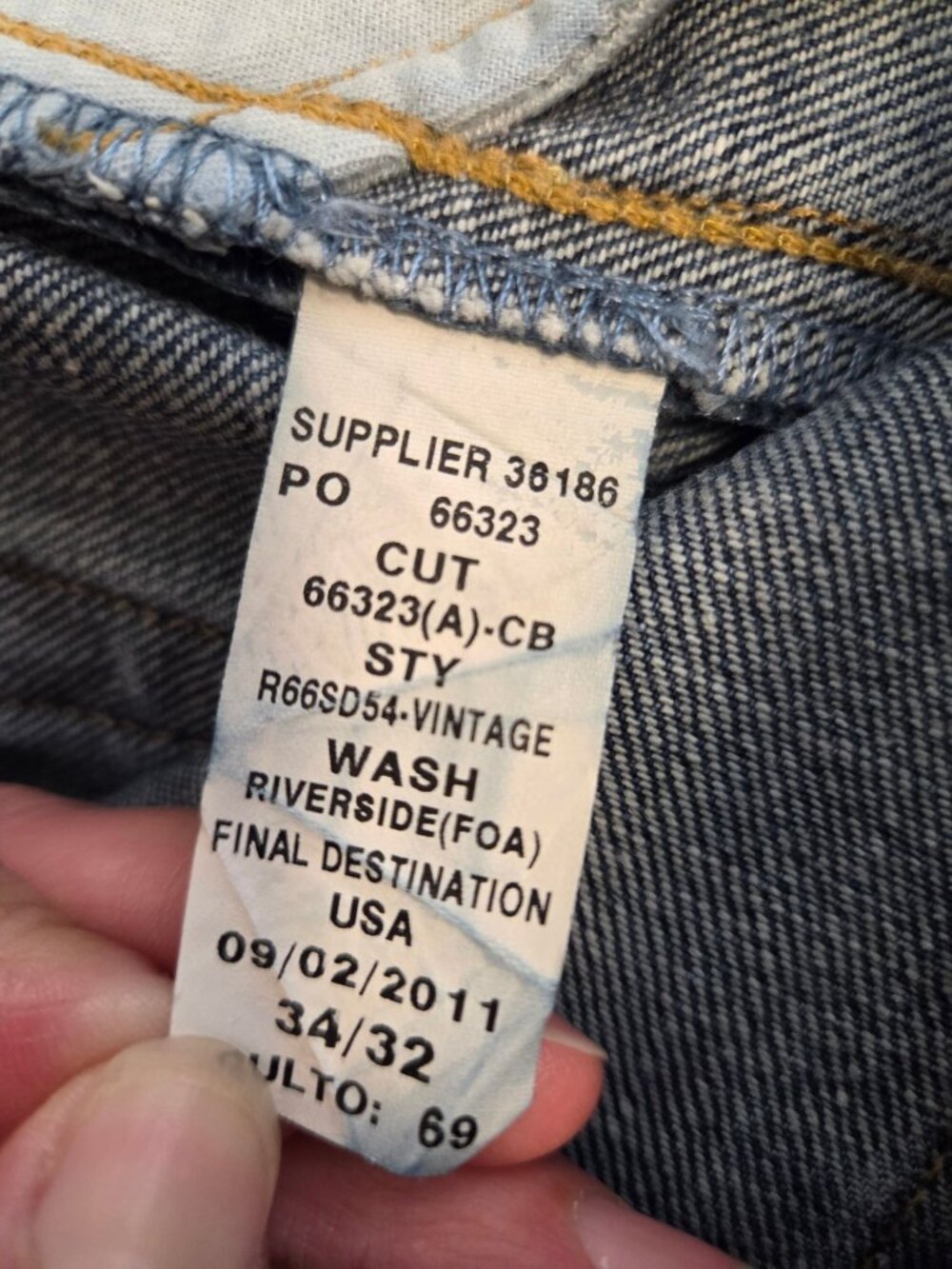 VTG Polo Ralph Lauren Mens 34x32 Straight-Leg Jeans distressed flaw Mexico - Picture 6 of 8